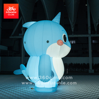 Mascotte gonflable personnalisée Requin Licorne Bleu - Personnage gonflable personnalisé pour événements, logo/taille sur mesure, conception 3D gratuite