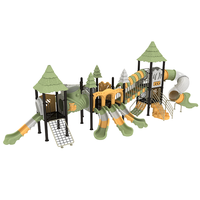 Aire de jeux extérieure pour enfants cabane dans les arbres toboggan clime gym play set