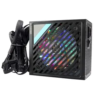 ATX 컴퓨터 데스크탑 PC 전원 공급 장치 500W 600W 700W 750W 800W 850W PSU OEM 케이스 사용자 정의 상태 로고 항목 핀 작업 AMD 지원 EMC