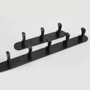 Home <b>Kitchen</b> Adhesive Wall-Mounted Single-Tier Aluminum Hanger Hooks for Tool Storage-Durable Modern Design - Product Image 1