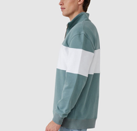 Pull d'hiver à col roulé 1/4 zippé, coupe droite, 100 % coton, épaules tombantes, imprimé, color-block, personnalisable OEM, vente en gros