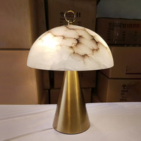 Lampe de table à base de fusée en cuivre pailleté Décoration de chambre à coucher Lampes de bureau en marbre naturel Motif de neige Lampe de table
