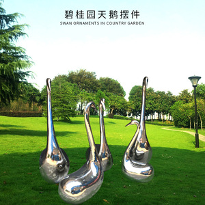 Escultura de Cisne de Acero Inoxidable con Acabado de Espejo, Decoración para Jardín, Plaza o Paisaje, Figura Artística - Product Image 4
