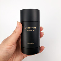 75ml 75g 2.5oz Wadah Deodoran Kosong Twist-Up Hitam Doff Tutup Ulir Wadah Parfum Padat Lotion Bar Lipstik Blush On