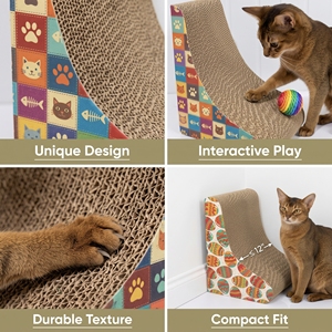 Rascador para Gatos en Forma de L, Montado en la Pared, Vertical, de Cartón Resistente para Proteger los Muebles, Vietnam - Product Image 4