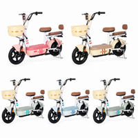 Vélo électrique portable compact 14 pouces 48V 350W pour trajets urbains, vélo électrique à double siège avec cadre bas