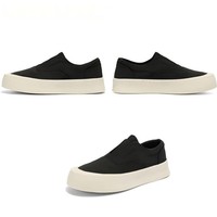 Sneakers minimalistes à enfiler : Chaussures décontractées de luxe à semelle épaisse en beige, alliant confort de haut niveau et style rétro design.