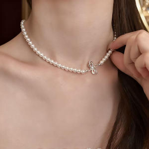 Collar de Barra Redonda DIY 31459, Colgante de Plata S925 con Base Vacía, Accesorios de Perlas de Oro y Plata de 3-5 mm - Product Image 3