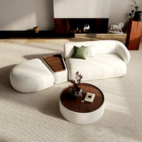 Ensemble de canapés en tissu de style italien minimaliste, luxe léger, pour salon, salon de beauté, gîte, espace de repos, réception, design incurvé créatif
