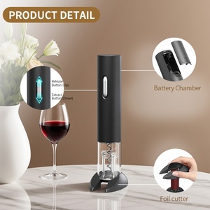 Factory Wholesales Automatic Wine Opener Plastic Bottle Opener Electric Wine Corkscrew <b>Battery</b> Operated Wine Opener - Product Image 5