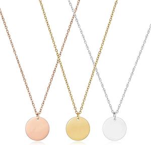 สร้อยคอจี้แผ่นเปล่าแบบโซ่สแตนเลสชุบทอง 18K PVD สำหรับสลักข้อความตามสั่ง |   ตัวเลือกสีเงิน สีทอง และสีโรสโกลด์ - Product Image 2
