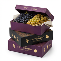 Boîte d'emballage de fruits de luxe imperméable avec poignée, boîte rigide en carton ondulé personnalisée avec doublure en éponge pour boîte cadeau de fruits