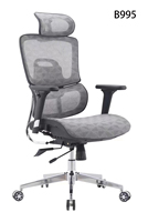 Chaise de bureau ergonomique de direction avec accoudoirs fixes, appui-tête réglable, structure en acier inoxydable, dossier solide pivotant en mousse, pour la maison