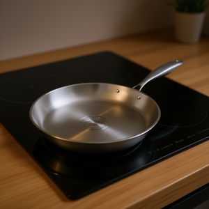 Padella in Acciaio Inox 30cm per Cucina a Induzione, Design Minimalista, Lavaggio a Mano Solo - Product Image 2