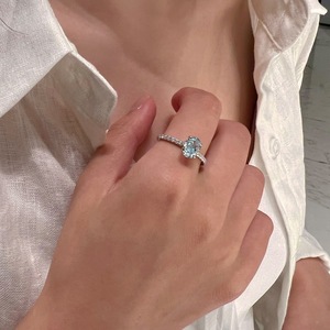 Anillo de Diamante de Alto Contenido de Carbono con Corte de Flor de Hielo para Mujer, Plata de Ley S925, Azul Marino, Huevo de Paloma del Tesoro, Apilable Personalizado, CNAS - Product Image 4