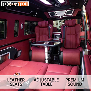 Set Completo di Sedili Auto Modificati di Lusso <span class=keywords><strong>VIP</strong></span> Personalizzabili Multicolore con Tavolo Regolabile per Toyota Hiace di Feigeer Tech - Product Image 3