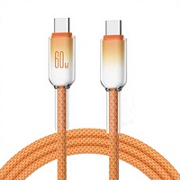 Cable de Carga Rápida USB C a USB C de 60 W, Cable de Datos Tipo C con Trenzado de Nailon, Cable de Carga Duradero para Teléfono Inteligente, Tableta y Computadora Portátil
