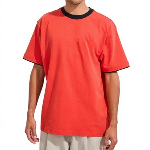 Custom Color Regular Fit Summer T-Shirt Short Sleeve OEM Service Heavyweight 250 Gsm Cotton Fabric Breathable Quick Dry - Product Image 1