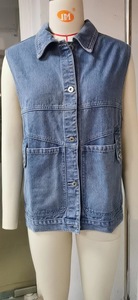 <span class=keywords><strong>Veste</strong></span> <span class=keywords><strong>en</strong></span> <span class=keywords><strong>jean</strong></span> <span class=keywords><strong>sans</strong></span> manches pour <span class=keywords><strong>femme</strong></span> - Coupe ample et élégante - Product Image 4