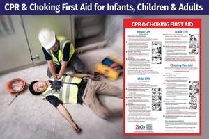 Affiche de premiers secours en cas d'étouffement 12 x 18 pouces. Panneau de premiers secours laminé pour nourrissons, enfants et adultes, pour les écoles, les infirmières, les bureaux, les lieux de travail - Product Image 2