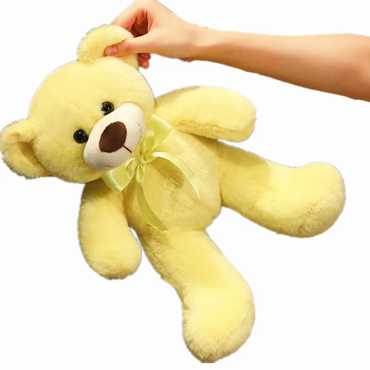 Free sample cheap promotional colorful stuffed teddy bear souvenir gift 35 cm cute plush yellow bear