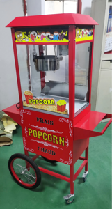 Equipo de aperitivos comercial de techo rojo, máquina de <span class=keywords><strong>palomitas</strong></span> de maíz, agitador automático, diseño de sartén antiadherente - Product Image 3