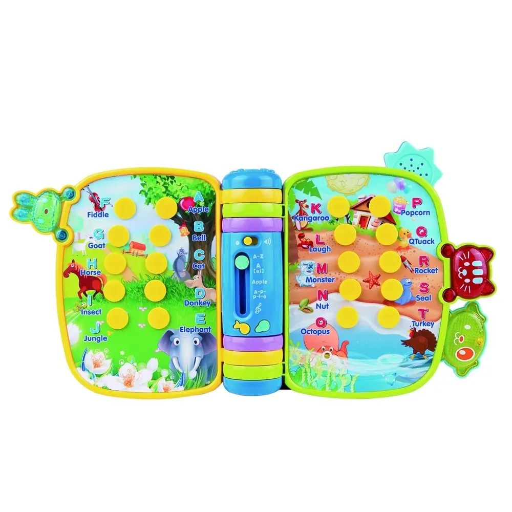 Musical flip kids books toy learning early learning educational ebook with light and sound interactive toys for baby early learn