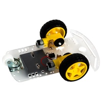 Kit Châssis de Voiture Intelligente 2RM avec Moteur TT, Châssis de Voiture Robot Traçante avec Support de Batterie et Bouton d'Alimentation pour l'Apprentissage Éducatif