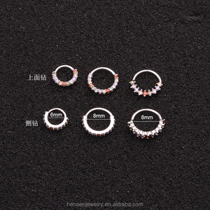 HENGSEN Anello Multifunzionale in Lega di Rame per <span class=keywords><strong>Piercing</strong></span> al Setto Nasale, Orecchio, Helix, Diath e Rook, Gioielli per <span class=keywords><strong>Piercing</strong></span> Classici da Donna - Product Image 3