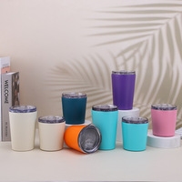 Vaso Térmico Personalizado con Logotipo, de Acero Inoxidable de Doble Pared y Aislamiento al Vacío, de 8oz/12oz, Mini Taza de Leche, Taza de Viaje para Café, Vaso para Auto con Tapa