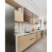 Meuble de cuisine modulaire personnalisé CBMmart en bois avec plan de travail en stratifié/résine, design moderne pour la construction de maisons
