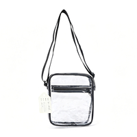 Sac à bandoulière transparent avec logo personnalisé, sangle réglable, poche zippée, sac à bandoulière pour femme pour les déplacements en extérieur