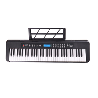 Adults 61-Key Digital Piano Keyboard Standard 2.2cm Touch-Sensitive Plastic Keys LCD Screen Portable Built-In Speaker for Export