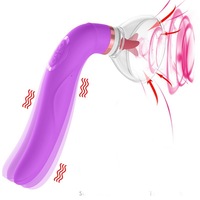 Gelances Stimulateur Clitoridien et Mamelons à Succion, Vibrateur Point G Effet Lèche-Lèvres, Jouet Sexuel pour Femme, Produit Adulte