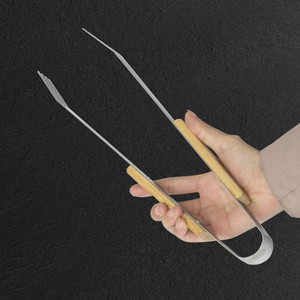 Juego de herramientas para parrilla Butterfly de acero inoxidable, 3 piezas: tenedor, espátula y pinza para barbacoa con mango de madera, herramientas duraderas para voltear al aire libre - Product Image 4