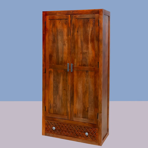 Armario de Madera Color Marrón Oscuro, Diseño Tradicional de Calidad, 1 Barra para Colgar, Ensamblado, Extensible, para Uso Doméstico u Hospitalario - Product Image 1