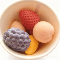 Mini glaces 3D aux fruits surgelés, saveurs mangue, pêche, citron, fruit du dragon, en coquille de chocolat, 150g, emballage individuel, Halal
