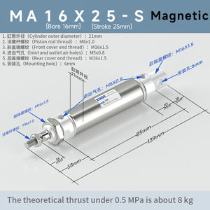 أسطوانة صغيرة من الفولاذ المقاوم للصدأ صغيرة الحجم MA16 * 50/75/50/25/من الفولاذ المقاوم للصدأ: من الفولاذ المقاوم للصدأ من من من من من الفولاذ المقاوم للصدأ من من من من من من الفولاذ المقاوم للصدأ - Product Image 2