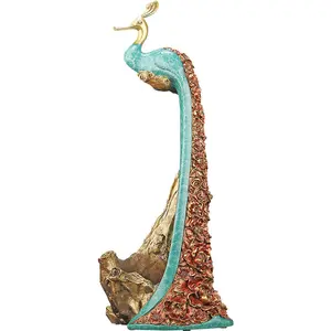 Dropship tavuskuşu süsleme heykeli düğün iş hediye Vietnam bronz tavuskuşu heykel