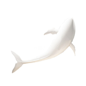Sculpture murale en résine de baleine blanche, décoration artistique extérieure, design contemporain, grande taille, emballage en une seule pièce - Product Image 4