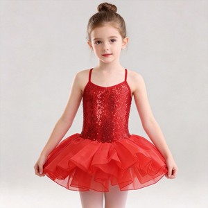 Robe de tutu de ballet à paillettes pour filles, justaucorps de danse scintillant, jupe en tulle, costume de performance de ballerine - Product Image 5