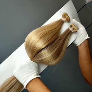Jasmine Beauty Wholesale European Hair Cuticle Aligned Double Drawn Tape Hair Extension Virgin Human Tape Extensions All Colors - Product Image 3