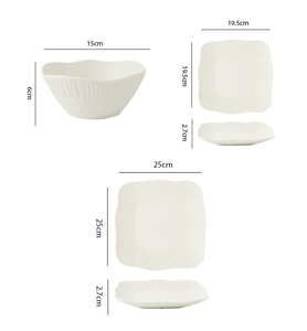 ชุดอาหารเย็นเซรามิกสมัยใหม่พร้อมเคลือบรีแอกทีฟรักษ์โลก จานและชามแบบ OEM/ODM ชุดอาหารหรูหราทำจากโบนไชน่า - Product Image 2