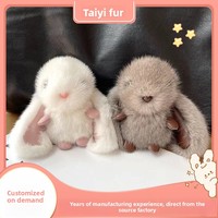 YHY Adorable porte-clés lapin en peluche imitation fourrure de castor, idéal comme cadeau d'anniversaire