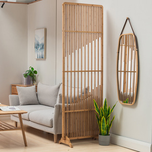 Chinese Style Bamboo Screen 74cm Portable Room Divider For Living Room Home Decor - Product Image 1