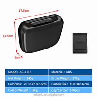 CarFu AC-2118 Araç Çöp Kutusu Güvenli Klipsli Kompakt Düzenleyici Açılır Kapaklı Küçük Yuvalı Geniş Açıklıklı ABS Oto Kapı Cebi OEM ODM