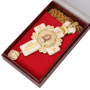 ZD027 <span class=keywords><strong>Collier</strong></span> Croix Pectorale Orthodoxe Européenne de Haute Qualité en Émail Blanc <span class=keywords><strong>avec</strong></span> <span class=keywords><strong>Image</strong></span> du Sauveur, Cadeau Spirituel d'Église - Product Image 5