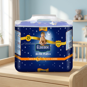 Elbebek Couches jetables pour bébé en tissu non tissé avec barrière anti-fuites et surface sèche, Tailles S/M/L/XL - Fabricant Ozbey Hijyenik OEM - Product Image 2