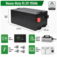 Batería Lifepo4 de Grado Exterior IP65, 48v 100ah, 51.2V 65Ah 105Ah 150Ah, Batería de Tracción con Monitoreo por Aplicación Bluetooth para Iones