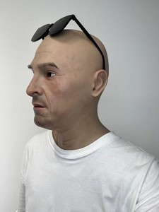 Masque hollywoodien fête danse <span class=keywords><strong>maquillage</strong></span> réaliste Silicone souple hommes masque jeunesse coiffure personnalisable cheveux sourcils barbe - Product Image 2